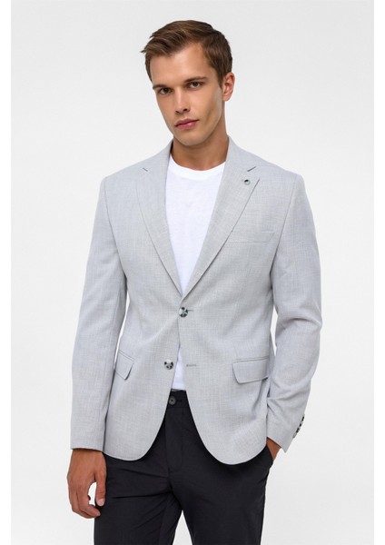 Gri Slim Desenli Mono Yaka 6 Drop Ceket fiyatları