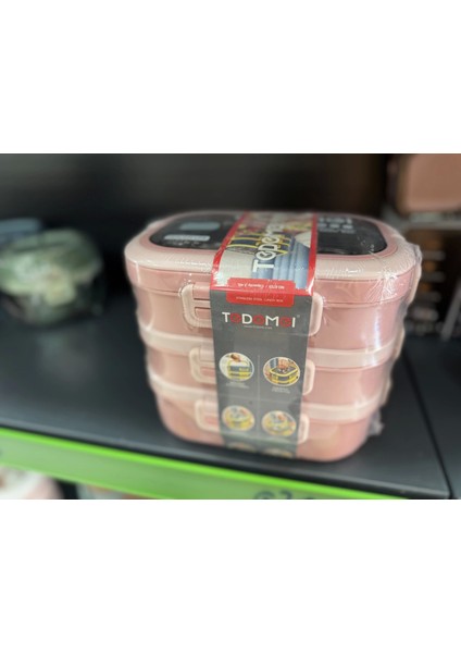 3 Katlı Paslanmaz Çelik Sızdırmaz Saklama Kabı Beslenme Kabı 2,45 Lt. Pembe Ithal Ürün indirimleri