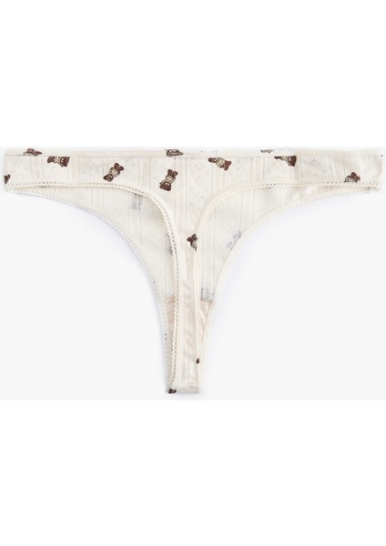 Fiyonklu Pamuklu Ayıcık Baskılı String Külot fiyatları
