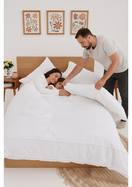 Lyon Özel Tasarım Nevresim Takımı Çift Kişilik Beyaz fırsatları