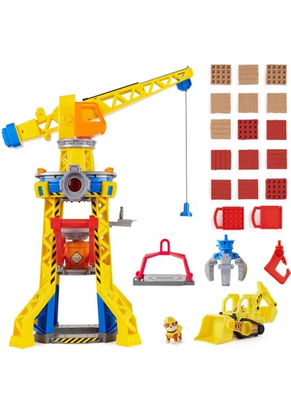 Sesli ve Işıklı Rubble &amp; Crew Rubble Buldozer ve Bark Yard Vinç Kulesi Oyun Seti modelleri