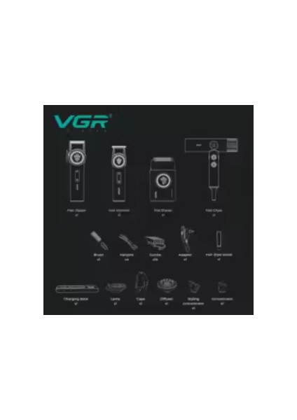 Profesyonel Saç Kesme Makinesi Yapışmaz Pro 4'ü 1 Arada V-001 & V-401 & V-37