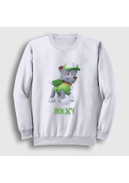 Unisex Beyaz Rocky Paw Patrol Sweatshirt