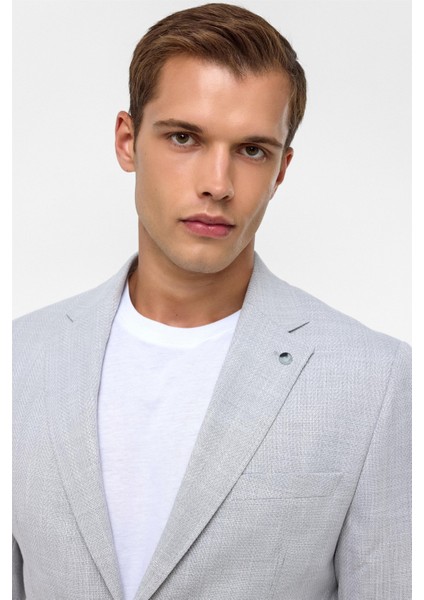 Gri Slim Desenli Mono Yaka 6 Drop Ceket fırsatları