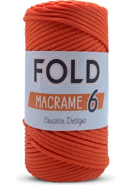 Polyester Makrome Ipi No: 6 - 120 Turuncu - 3 mm - 250 gr 115 M Supla Ip ve Çanta Ipi