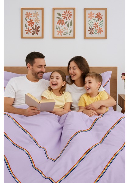 Marsılya Özel Tasarım Nevresim Takımı Çift Kişilik Lila