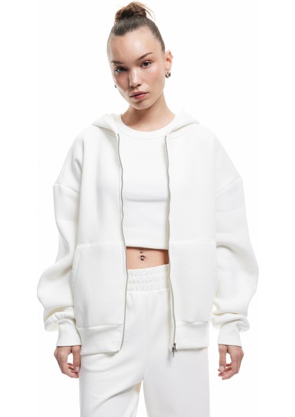 Şardonlu Kapşonlu Uzun Kollu Fermuarlı Sweatshirt modelleri