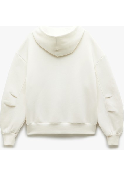 Şardonlu Kapşonlu Uzun Kollu Fermuarlı Sweatshirt indirimleri