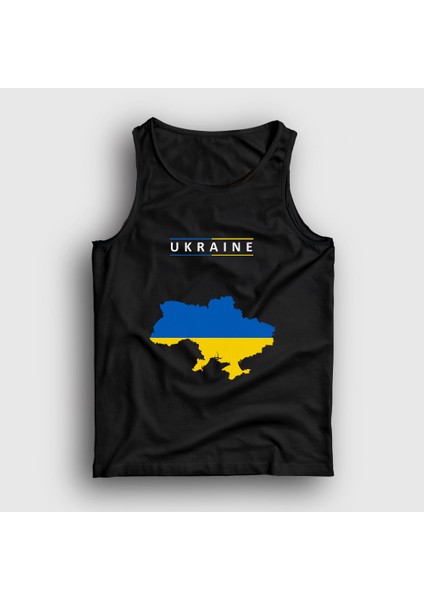 Unisex Siyah Ukraine Map Flag Ukrayna Haritası Bayrağı Atlet