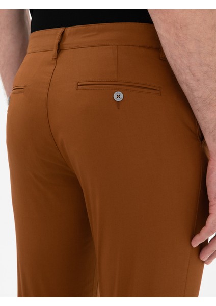 Erkek Açık Kahverengi Slim Fit Pamuk Karışımlı Kanvas Pantolon 50287105-VR002 indirimleri