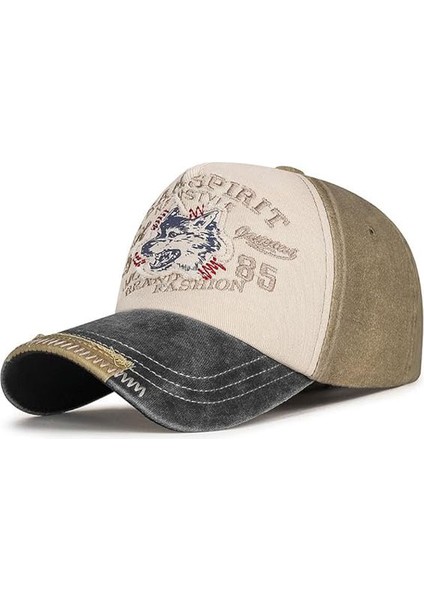 Kurt Nakışlı Vintage Eskitme Pamuklu Şapka