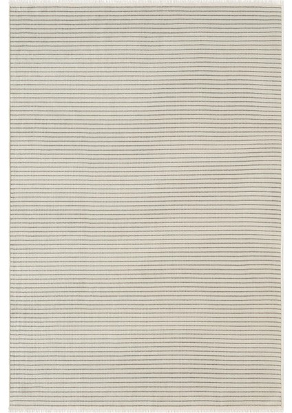 Hena HN005A Krem Şönil Kilim Ince Yumuşak Toz Yapmaz Kaymaz Taban Makinada Yıkanabilir Modern Halı