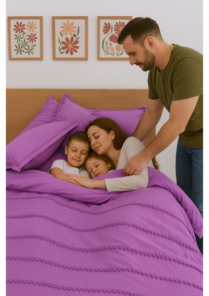 Lyon Özel Tasarım Nevresim Takımı Çift Kişilik Mor fiyatları