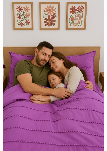 Lyon Özel Tasarım Nevresim Takımı Çift Kişilik Mor modelleri