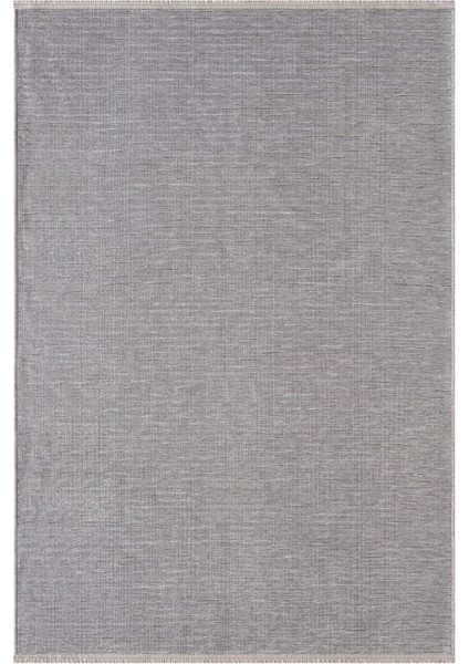 Hena HN006A Gri Şönil Kilim Ince Yumuşak Toz Yapmaz Kaymaz Taban Makinada Yıkanabilir Modern Halı