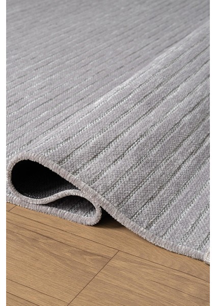 Hena HN006A Gri Şönil Kilim Ince Yumuşak Toz Yapmaz Kaymaz Taban Makinada Yıkanabilir Modern Halı modelleri