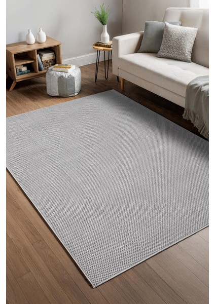 Petek Bej Yıkanabilir Kaymaz Taban Yumuşak Dokulu Peluş Kesme Halı Mutfak Koridor Salon Halısı