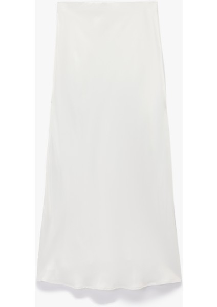 Viskon Midi Boy Kloş Saten Etek