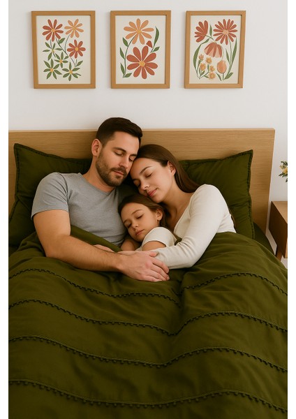 Lyon Özel Tasarım Nevresim Takımı Çift Kişilik Haki