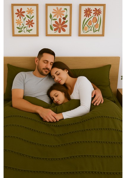 Lyon Özel Tasarım Nevresim Takımı Çift Kişilik Haki modelleri