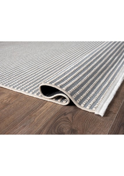 Hena HN004A Krem Şönil Kilim Gri Detaylı Ince Yumuşak Tozsuz Kaymaz Taban Makinada Yıkanabilir Halı modelleri