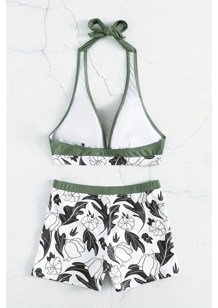 Baskılı Deniz Şortlu Bikini Takım (Çıkartılabilir Kaplı) fırsatları