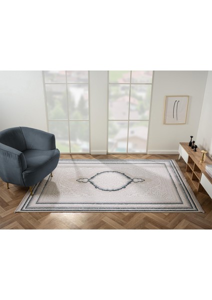 Feel FL001M Krem Halı Avangard Desenli Akrilik Tozu Az Pamuk Taban Salon Halısı Yatak Odası Koridor indirimleri