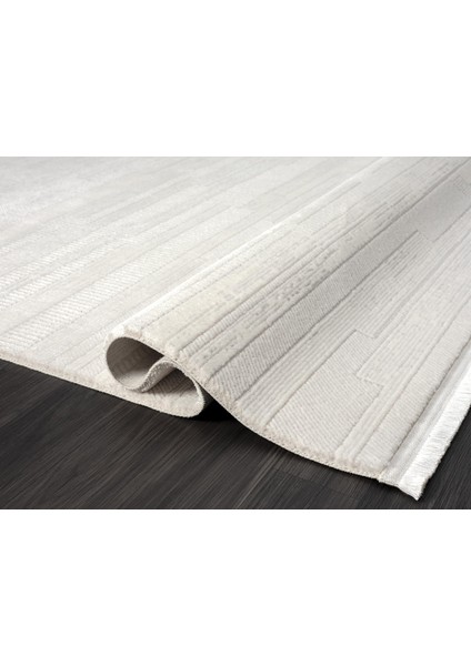 Feel FL005A Beyaz Halı Modern Desen Akrilik Tozu Az Pamuk Taban Salon Halısı Yatak Odası Koridor fırsatları