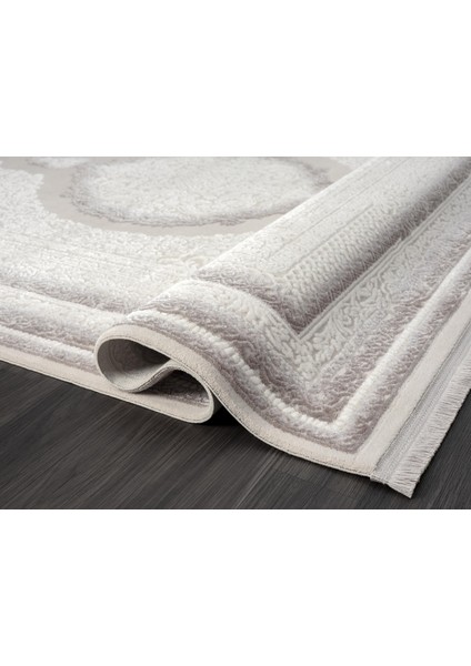 Feel FL001A Krem Halı Avangard Desenli Akrilik Tozu Az Pamuk Taban Salon Halısı Yatak Odası Koridor fırsatları