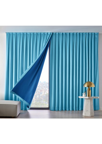 Dauble Blackout Karartma Perde Tek Kanat 1x2 Amerikan Pileli Fon Perde