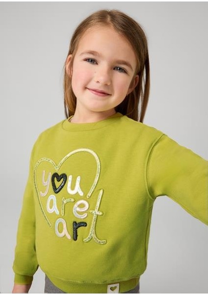 Kız Çocuk Yeşil Işlemeli Sweatshirt 04479 fiyatları