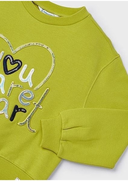 Kız Çocuk Yeşil Işlemeli Sweatshirt 04479 indirimleri