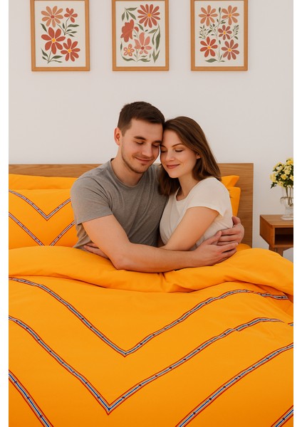 Marsılyaözel Tasarım Nevresim Takımı Çift Kişilik Turuncu fiyatları