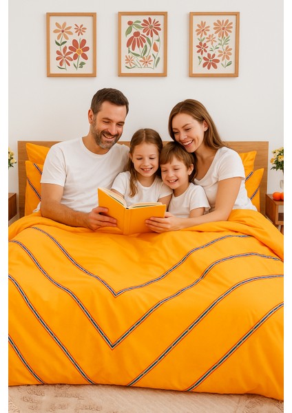 Marsılyaözel Tasarım Nevresim Takımı Çift Kişilik Turuncu modelleri