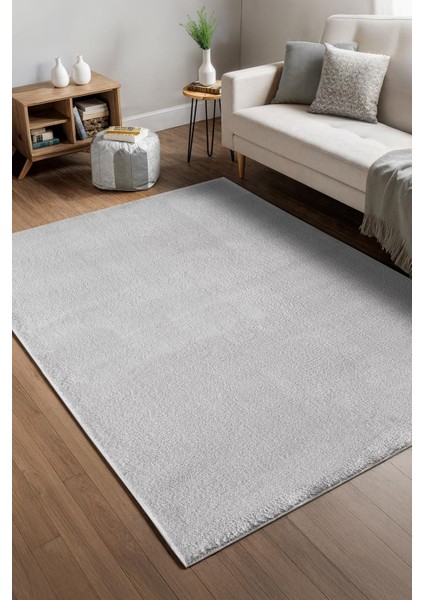 Softy Bej Yıkanabilir Kaymaz Taban Bambu Yumuşak Dokulu Peluş Kesme Halı Mutfak Koridor Salon Halısı