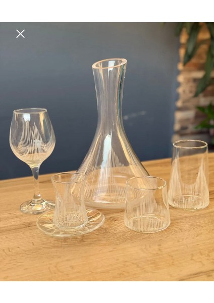 31 Parça Lüks 6 Kişilik Kesme Vitrin Içi Su Seti