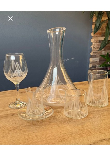 31 Parça Lüks 6 Kişilik Kesme Vitrin Içi Su Seti fiyatları