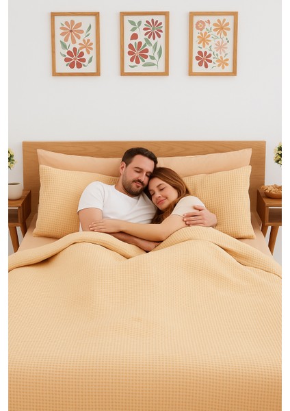 Mont Blanc Organik Pıke Kumaşından Nevresim Takımı Çift Kişilik Kahve fiyatları