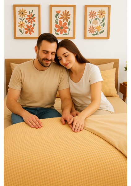 Mont Blanc Organik Pıke Kumaşından Nevresim Takımı Çift Kişilik Kahve indirimleri