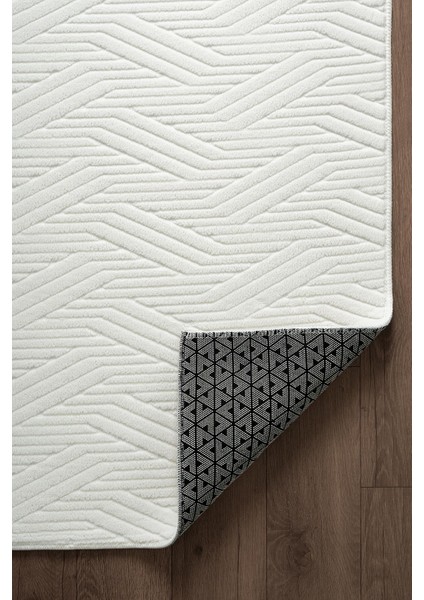 Myra Beyaz Yıkanabilir Kaymaz Taban Bambu Yumuşak Dokulu Kesme Halı Mutfak Salon Koridor Halısı indirimleri