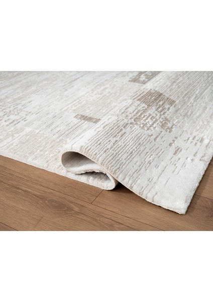 Vısta VS015K Beyaz Halı Modern Desen Antialerjik Pamuk Taban Yıkanabilir Salon Halısı Yatak Odası modelleri