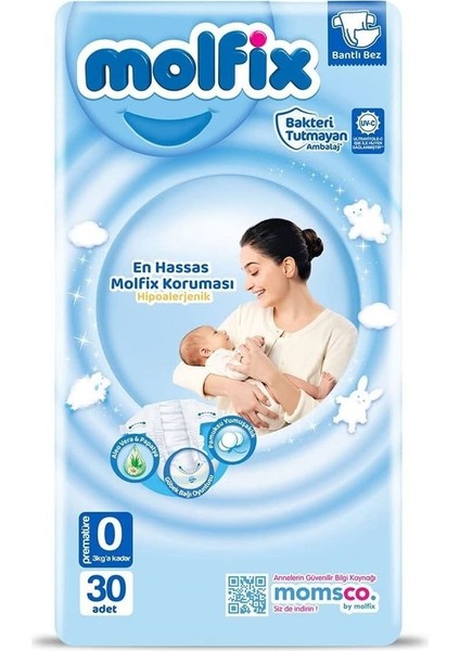 Premature Bebek Bezi 0 Beden 0-3 kg 30 Adet