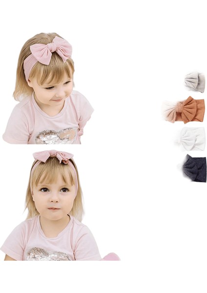Örgü Bebek Kafa Bandı Kaburga Bow Elastik Yumuşak Naylon Yeni Doğan Kafa Bantları Bebek Kız Çocukları Türban Bebek Çocukları Başlık Saç Aksesuarları: 7 Adet (Yurt Dışından)