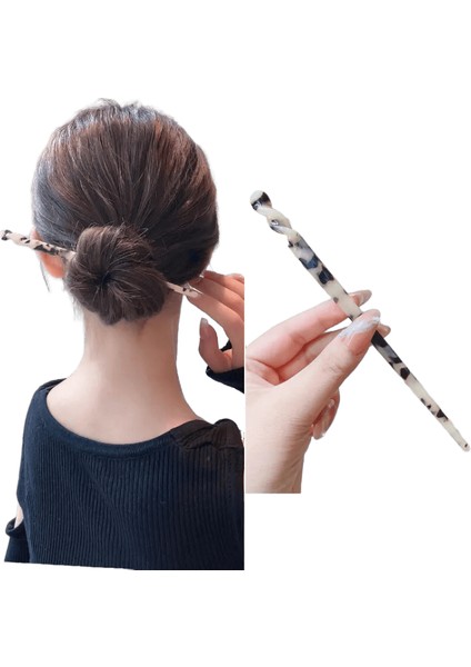 Yeni Saç Tokası Saç Çubukları Minimalist Siyah Ay Moda Vintage Metal Saç Aksesuarları Kadınlar Için Tavan Saç Modeli H050 Metal Renk: H050-REOPARD (Yurt Dışından)