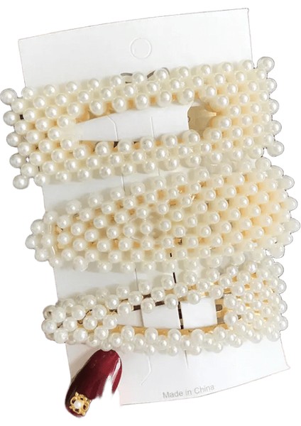 Simüle Edilmiş Inci Ettes Boncuklu Geometrik Kadınlar Saç Kip Saç Tartıları Saç Aksesuarları Kız Mücevher Moda Saç Pimleri Metal Renk: S4 (Yurt Dışından)