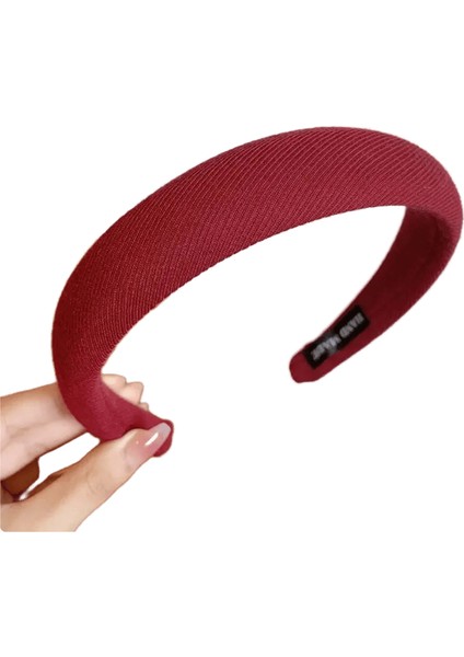 Yeni Vintage Red Womens Head Bandı Yün Velvet Saç Band Taş Takımı Kız Yan Sünger Saç Çember Noel Günü Saç Aksesuarları Renk: 04 (Yurt Dışından)