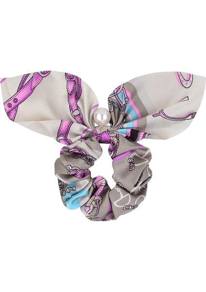 Yeni Şifon Bowknot Ipek Saç Scrunchies Kadınlar Inci At Kuyruğu Tutucu Saç Bağları Saç Halat Kauçuk Bantlar Saç Saç Aksesuarlar: 081-3 (Yurt Dışından)