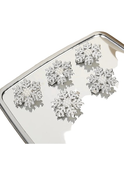 1/5 Adet Beyaz Kar Tanesi Inci Saç Klipsi Kış Tatlı Sevimli Bobby Pim Kadın Moda Retro Çiçek Saç Kenarındaki Tavır Aksesuarları Renk: 5pcs/beden: Çap 3cm (Yurt Dışından)