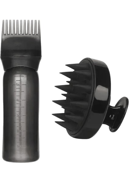 Silikon Şampuan Fırça Kafa Kafa Masajı Tarak Saç Boya Tonu Yağ Uygulayıcı Şişe Fırça Berber Salonu Saç Stil Araç Rolor: B-Beyaz (Yurt Dışından)