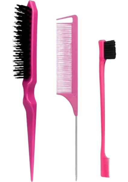 3 Adet Saç Şekillendirici Tarak Seti Teasing Saç Fırçası Üçlü Teasing Tarak Sıçan Kuyruğu Taraklar Kenar Fırçası Saç Kuyruğu Araçları Örgü Aracı Döngürenk: Gül Kırmızı (Yurt Dışından)